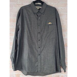 Destinations Long Sleeve Wrinkle Resistant Black Cotton Button Down Shirt Men L